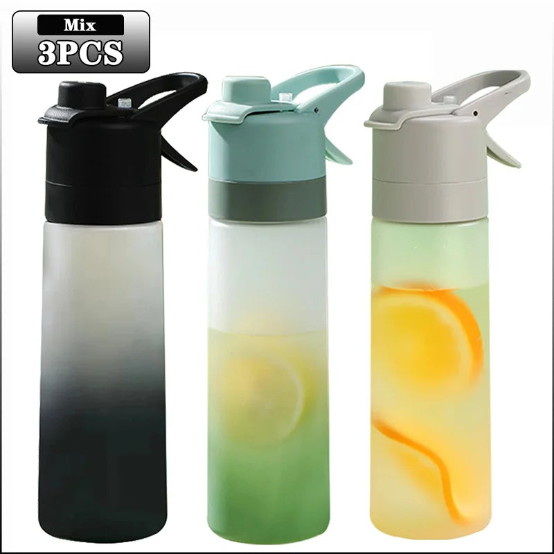 650ml Mist Spray Water Bottle with Straw – Portable Sports Hydration Bottle for Gym, Travel & Outdoor Activities