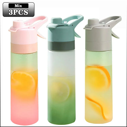 650ml Mist Spray Water Bottle with Straw – Portable Sports Hydration Bottle for Gym, Travel & Outdoor Activities