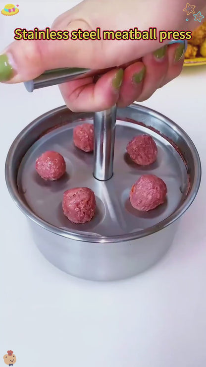Stainless Steel Meatball Maker – Manual Meatball Mold for Perfect Meatballs, Falafel, Dough Balls & Meal Prep